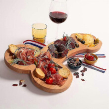 (Right, S) Lebanghui Wooden Aperitif Food Tray Appetizer Food Board Delicatessen Plate Party Funny Tray