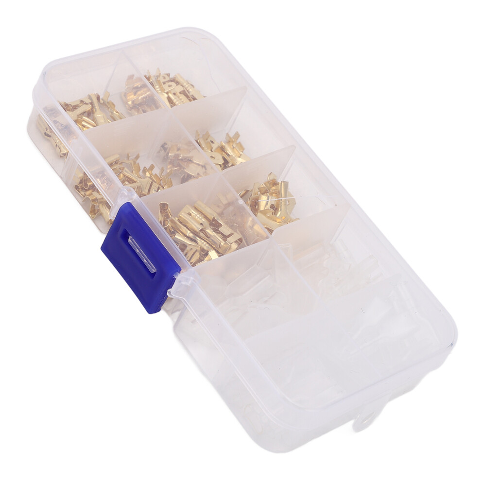 135Pcs Gold Cold Pressed Male Female Spade Terminals Kit 2.8-6.3Mm 7901339403551