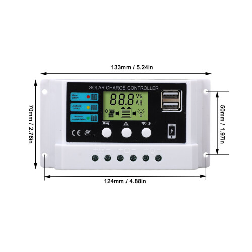 Industrie-Chip LCD Solar 10A 12V-24V Weiß 2