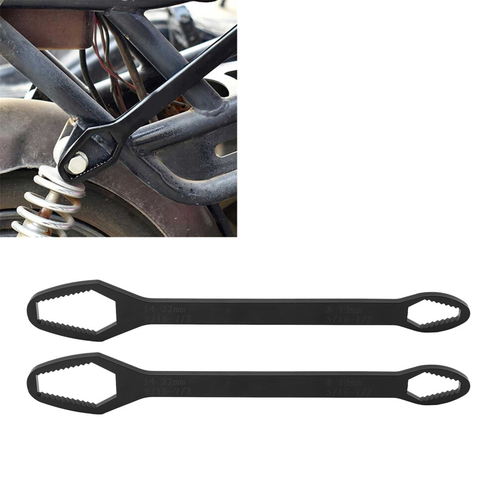 2Pcs Universal Wrench Star Double Ended Adjustable 8Â22Mm 260Mm Black 5011339409728