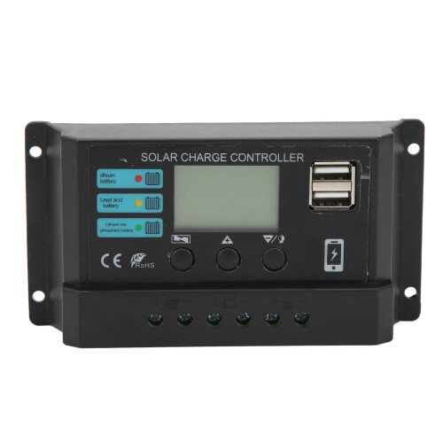 20A LCD-Display Solarregler 12V/24V schwarz 1