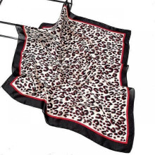 (70cm, 272) 70cm Fashion Leopard Print Kerchief Hair Scarf For Women Silk Satin Hijab Scarves Female Square Headband Bag Scarfs Blue Green
