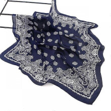 (70cm, 2716) 70cm Fashion Leopard Print Kerchief Hair Scarf For Women Silk Satin Hijab Scarves Female Square Headband Bag Scarfs Blue Green