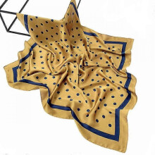 (70cm, 275) 70cm Fashion Leopard Print Kerchief Hair Scarf For Women Silk Satin Hijab Scarves Female Square Headband Bag Scarfs Blue Green