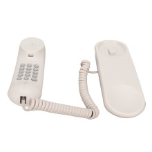 Home Office Wall Phone with Big Buttons Redial Mute Function White Corded