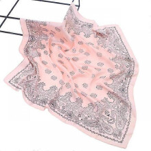 (70cm, 2717) 70cm Fashion Leopard Print Kerchief Hair Scarf For Women Silk Satin Hijab Scarves Female Square Headband Bag Scarfs Blue Green