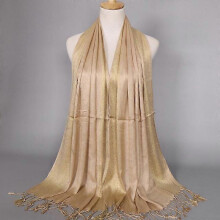 (14) 2021 Luxury Brand Women Gold Cotton Solid Color Muslim Head Scarf Shawls and Wraps Glitter Pashmina Bandana Female Foulard Hijab
