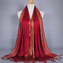 (15) 2021 Luxury Brand Women Gold Cotton Solid Color Muslim Head Scarf Shawls and Wraps Glitter Pashmina Bandana Female Foulard Hijab