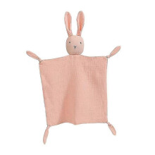 (pink) Bunny Bib Hand Towel Baby Lovely Rabbit Doll Blanket Toy Soft Breathable Soothing Towel Gifts