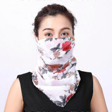(MS38) New Chiffon Neck Scarf Face Wraps Sunscreen Neckerchief Floral Bandana Head Scarves Outdoor Sport Hair Band