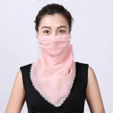(MS34) New Chiffon Neck Scarf Face Wraps Sunscreen Neckerchief Floral Bandana Head Scarves Outdoor Sport Hair Band