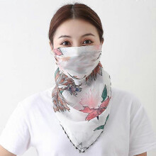 (MS13) New Chiffon Neck Scarf Face Wraps Sunscreen Neckerchief Floral Bandana Head Scarves Outdoor Sport Hair Band