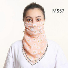 (MS57) New Chiffon Neck Scarf Face Wraps Sunscreen Neckerchief Floral Bandana Head Scarves Outdoor Sport Hair Band