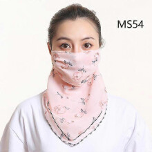 (MS54) New Chiffon Neck Scarf Face Wraps Sunscreen Neckerchief Floral Bandana Head Scarves Outdoor Sport Hair Band