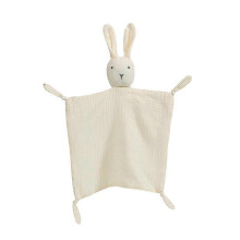 (White) Bunny Bib Hand Towel Baby Lovely Rabbit Doll Blanket Toy Soft Breathable Soothing Towel Gifts