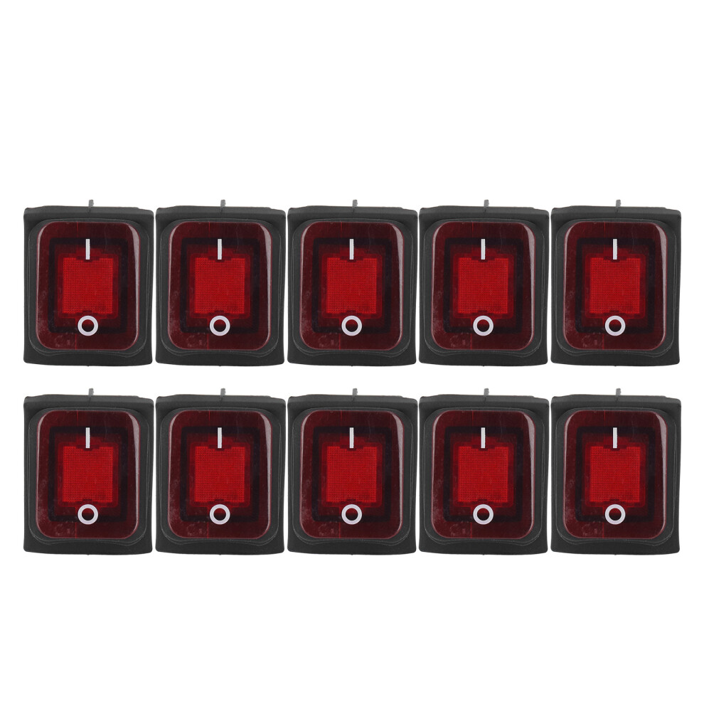 10Pcs Rocker Toggle Switch 30A Ac 125V/250V Ip55 With Led 4981339417751
