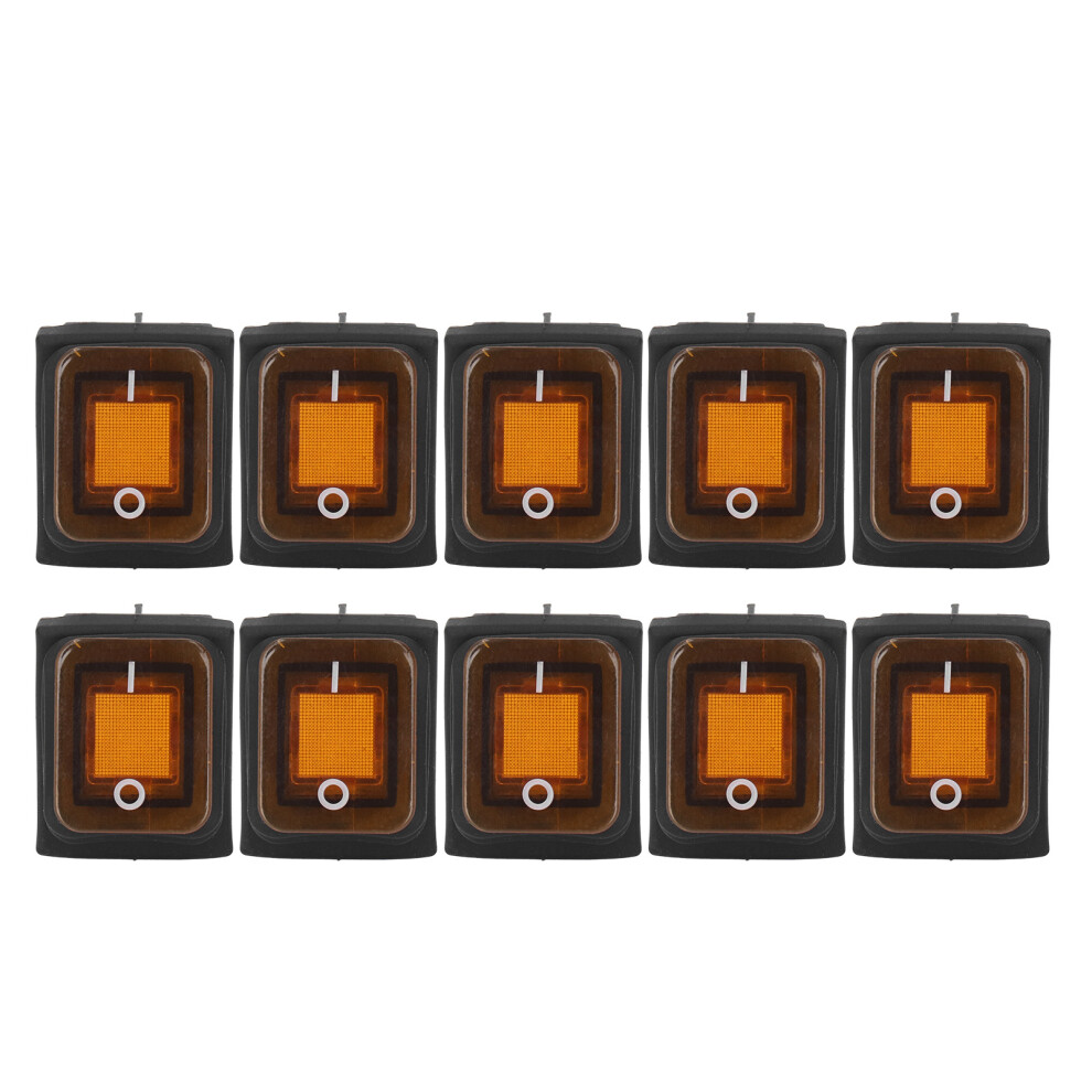 10Pcs 2-Position Rocker Toggle Switch 30A Ac 125V/250V Waterproof Ip55 Light 4921339417818