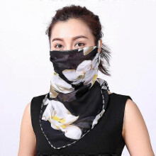 (MS41) New Chiffon Neck Scarf Face Wraps Sunscreen Neckerchief Floral Bandana Head Scarves Outdoor Sport Hair Band