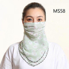 (MS58) New Chiffon Neck Scarf Face Wraps Sunscreen Neckerchief Floral Bandana Head Scarves Outdoor Sport Hair Band