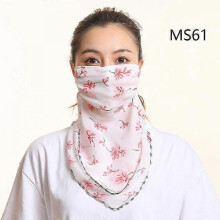 (MS61) New Chiffon Neck Scarf Face Wraps Sunscreen Neckerchief Floral Bandana Head Scarves Outdoor Sport Hair Band