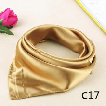 (Light coffee) Hot Ms. Soft Silk Square Scarf Small simple Neckerchief Head Neck Headband A95