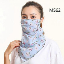 (MS62) New Chiffon Neck Scarf Face Wraps Sunscreen Neckerchief Floral Bandana Head Scarves Outdoor Sport Hair Band