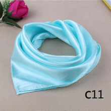 (LT blue) Hot Ms. Soft Silk Square Scarf Small simple Neckerchief Head Neck Headband A95