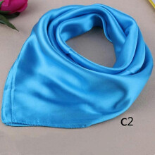 (Lake blue) Hot Ms. Soft Silk Square Scarf Small simple Neckerchief Head Neck Headband A95