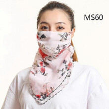 (MS60) New Chiffon Neck Scarf Face Wraps Sunscreen Neckerchief Floral Bandana Head Scarves Outdoor Sport Hair Band