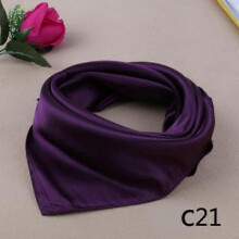 (deep purple) Hot Ms. Soft Silk Square Scarf Small simple Neckerchief Head Neck Headband A95