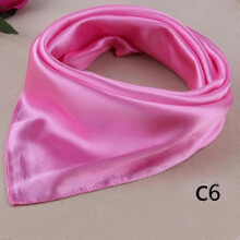(Deep pink) Hot Ms. Soft Silk Square Scarf Small simple Neckerchief Head Neck Headband A95