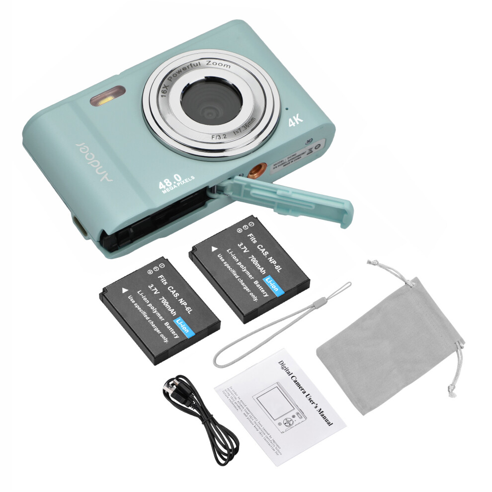 48MP 4K Portable Digital Camera 2.88" IPS Screen 16X Zoom Blue-image-OPC-PJJC6H6-NEW