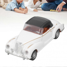 (White) Simulation vintage car model children's alloy die-cast sound and light classic car toy decoration collection gift
