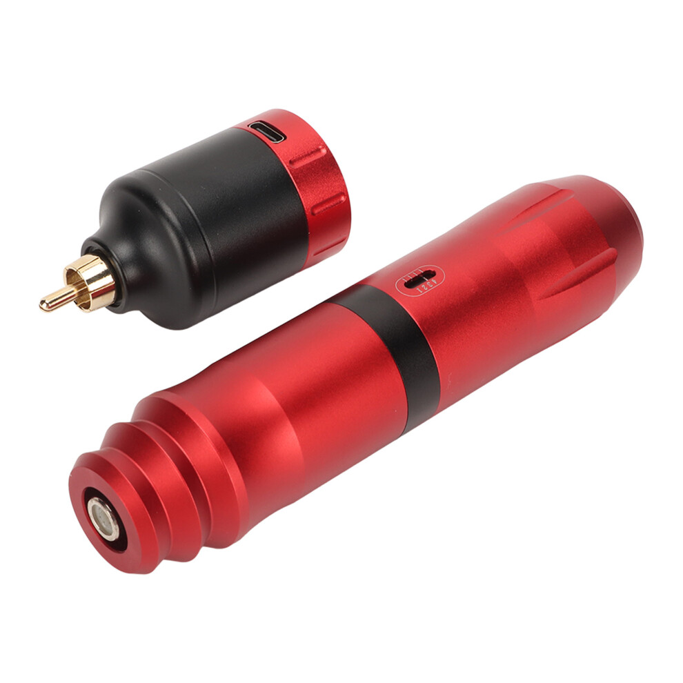 Red 1300Mah Cordless Tattoo Pen Machine High Speed Motor Rca Cable