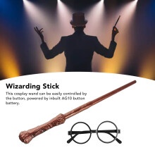 Magic Light & Sound Wizard Wand with Anti-Slip Grip and Glasses Set