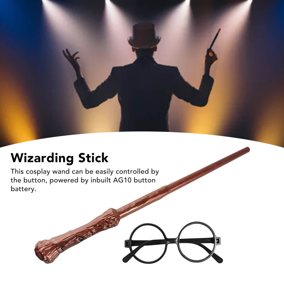 Magic & Sound Wizard Wand With Anti-Slip Grip And Glasses Set Light
