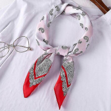 (70x70CM, W918-15) 70cm Bandana Head Scarf For Women Fashion Paisley Print Handkerchief Silk Satin Hijab Scarfs Female Square Neck Scarves Dropship