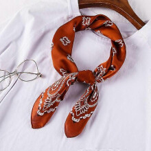 (70x70CM, W918-1) 70cm Bandana Head Scarf For Women Fashion Paisley Print Handkerchief Silk Satin Hijab Scarfs Female Square Neck Scarves Dropship