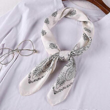 (70x70CM, W918-2) 70cm Bandana Head Scarf For Women Fashion Paisley Print Handkerchief Silk Satin Hijab Scarfs Female Square Neck Scarves Dropship