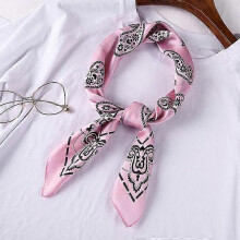 (70x70CM, W918-38) 70cm Bandana Head Scarf For Women Fashion Paisley Print Handkerchief Silk Satin Hijab Scarfs Female Square Neck Scarves Dropship