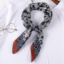 (70x70CM, W918-9) 70cm Bandana Head Scarf For Women Fashion Paisley Print Handkerchief Silk Satin Hijab Scarfs Female Square Neck Scarves Dropship