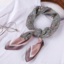 (70x70CM, W918-37) 70cm Bandana Head Scarf For Women Fashion Paisley Print Handkerchief Silk Satin Hijab Scarfs Female Square Neck Scarves Dropship