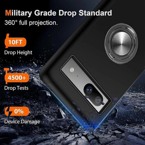 (red) For Google Pixel 8A Case, Heavy Duty Military Anti-fall Shockproof Case with Ring Holder Kickstand For Google Pixel 8a 1