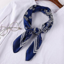 (70x70CM, W918-23) 70cm Bandana Head Scarf For Women Fashion Paisley Print Handkerchief Silk Satin Hijab Scarfs Female Square Neck Scarves Dropship
