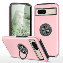 (Rose gold) For Google Pixel 8A Case, Heavy Duty Military Anti-fall Shockproof Case with Ring Holder Kickstand For Google Pixel 8a