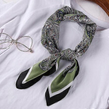 (70x70CM, W918-35) 70cm Bandana Head Scarf For Women Fashion Paisley Print Handkerchief Silk Satin Hijab Scarfs Female Square Neck Scarves Dropship