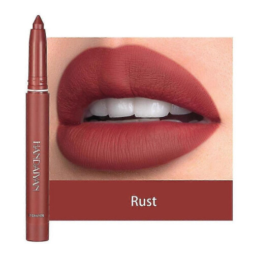 (Light Brown) Waterproof Matte Lipstick Lip Liner Crayon High Pigment