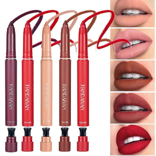 (Fuchsia) Waterproof Matte Lipstick Lip Liner Crayon High Pigment