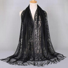 (Black-15) White Black Catholic Head Scarf Women Kerchief Chapel Lace Church Veil Large Size Wedding Bride Mantilla Latin Veils for Mass