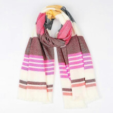(13) Foulard Autumn Winter Warm Cashmere Scarves Striped Plaid High Quality Long Tassel Women Thicken Wrap Shawl Ladies Wool Pashmina